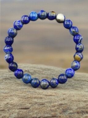Natural Lapis Lazuli stone beaded stretch bracelet  6mm NEW